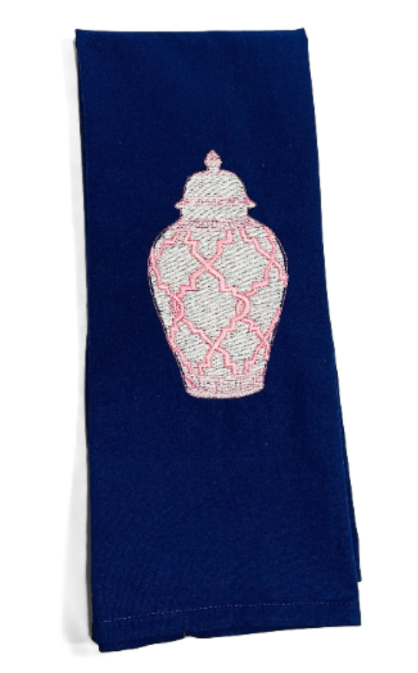 Pink Ginger Jar Dish Towel
