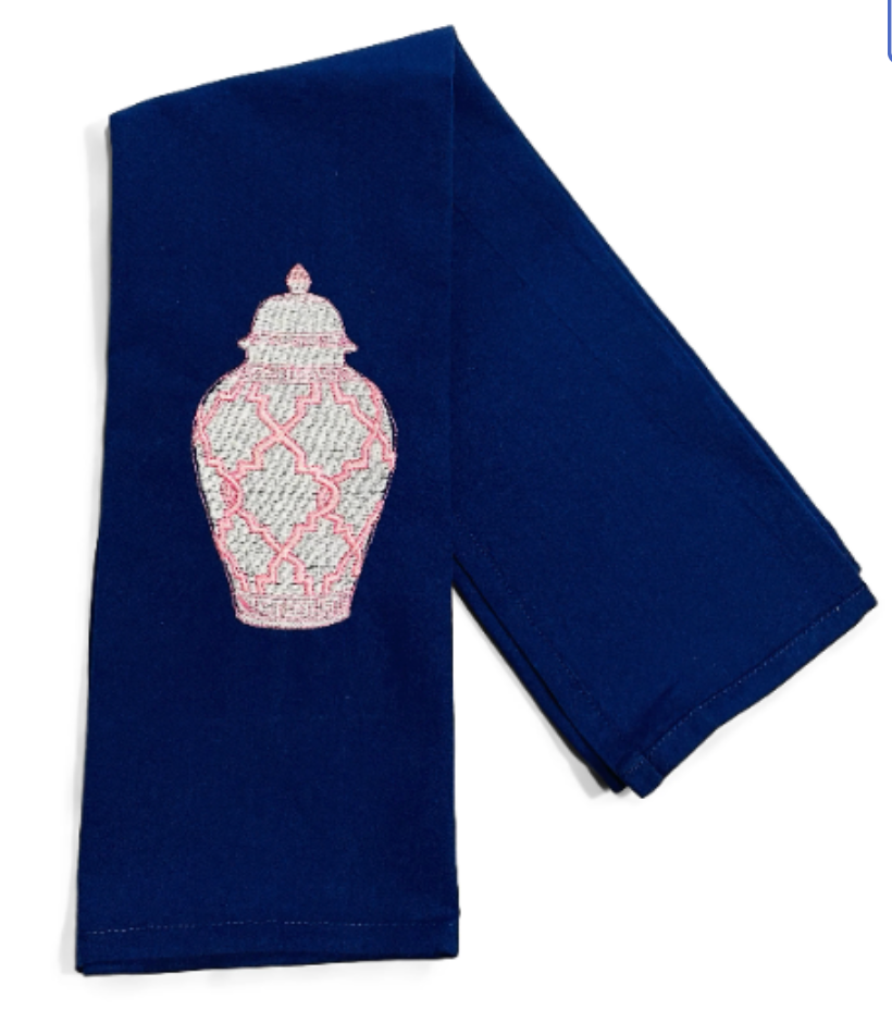Pink Ginger Jar Dish Towel