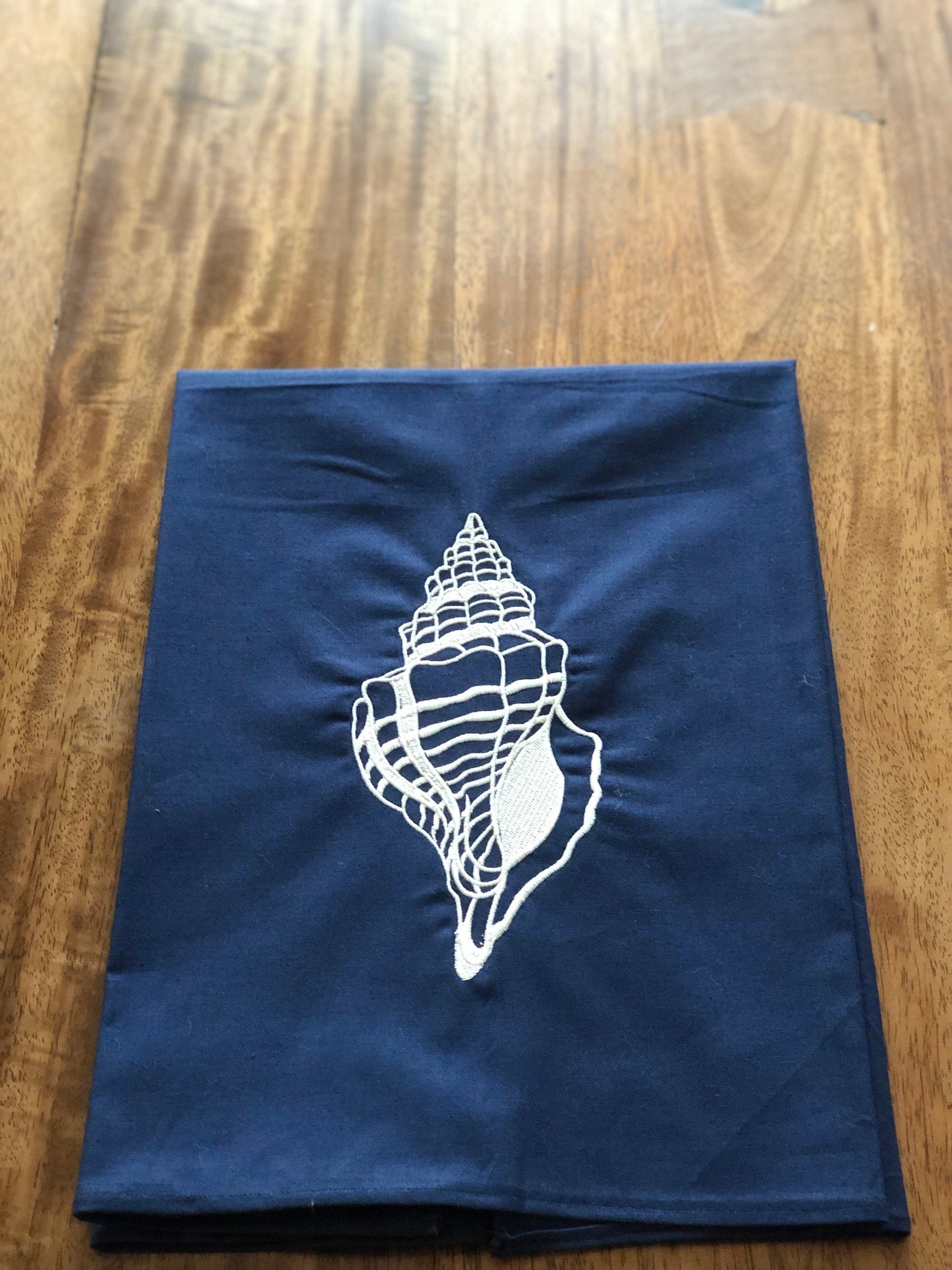Navy Nautical Beach Shell Towel