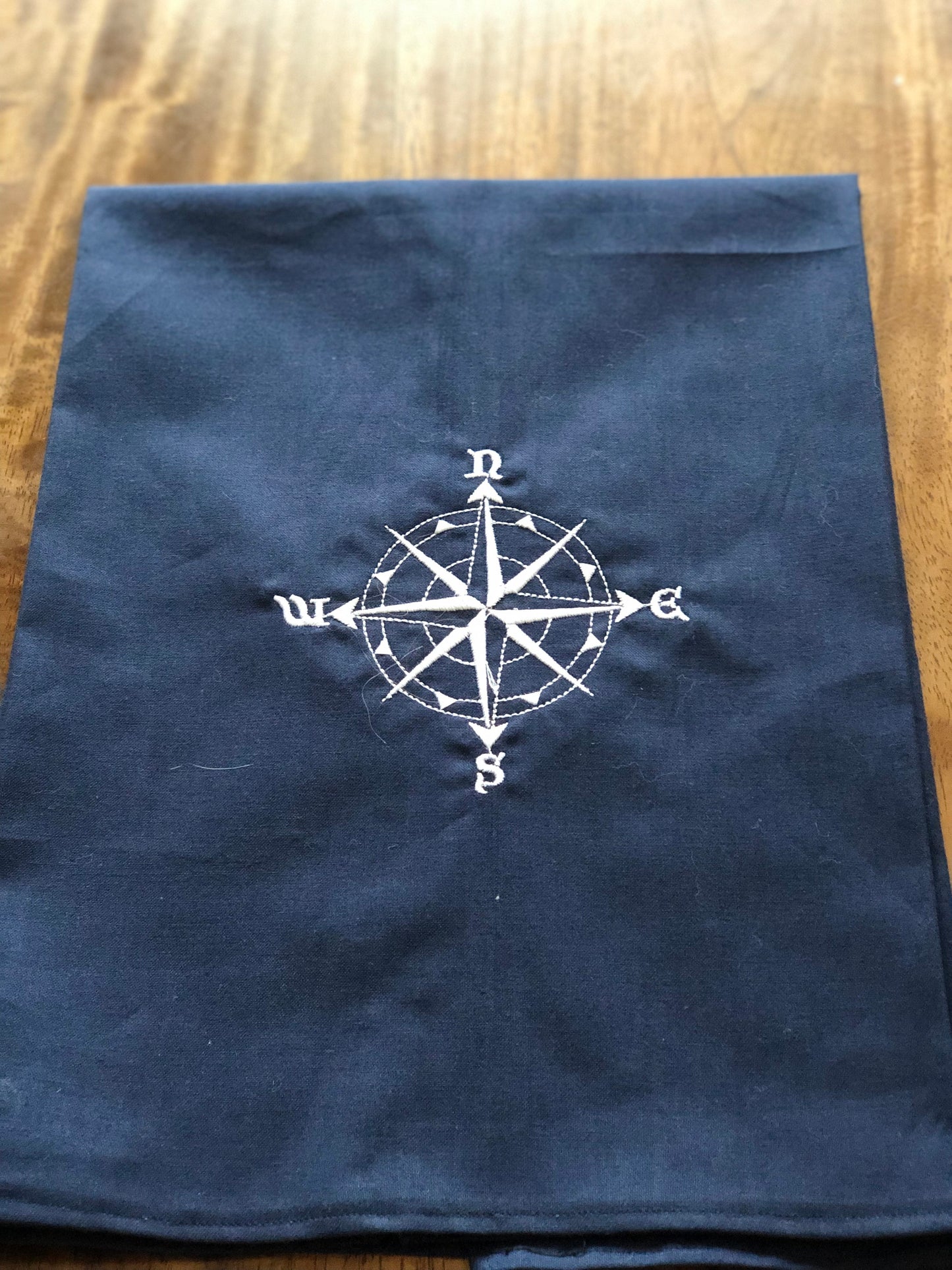 Navy Nautical Beach Compass Towel