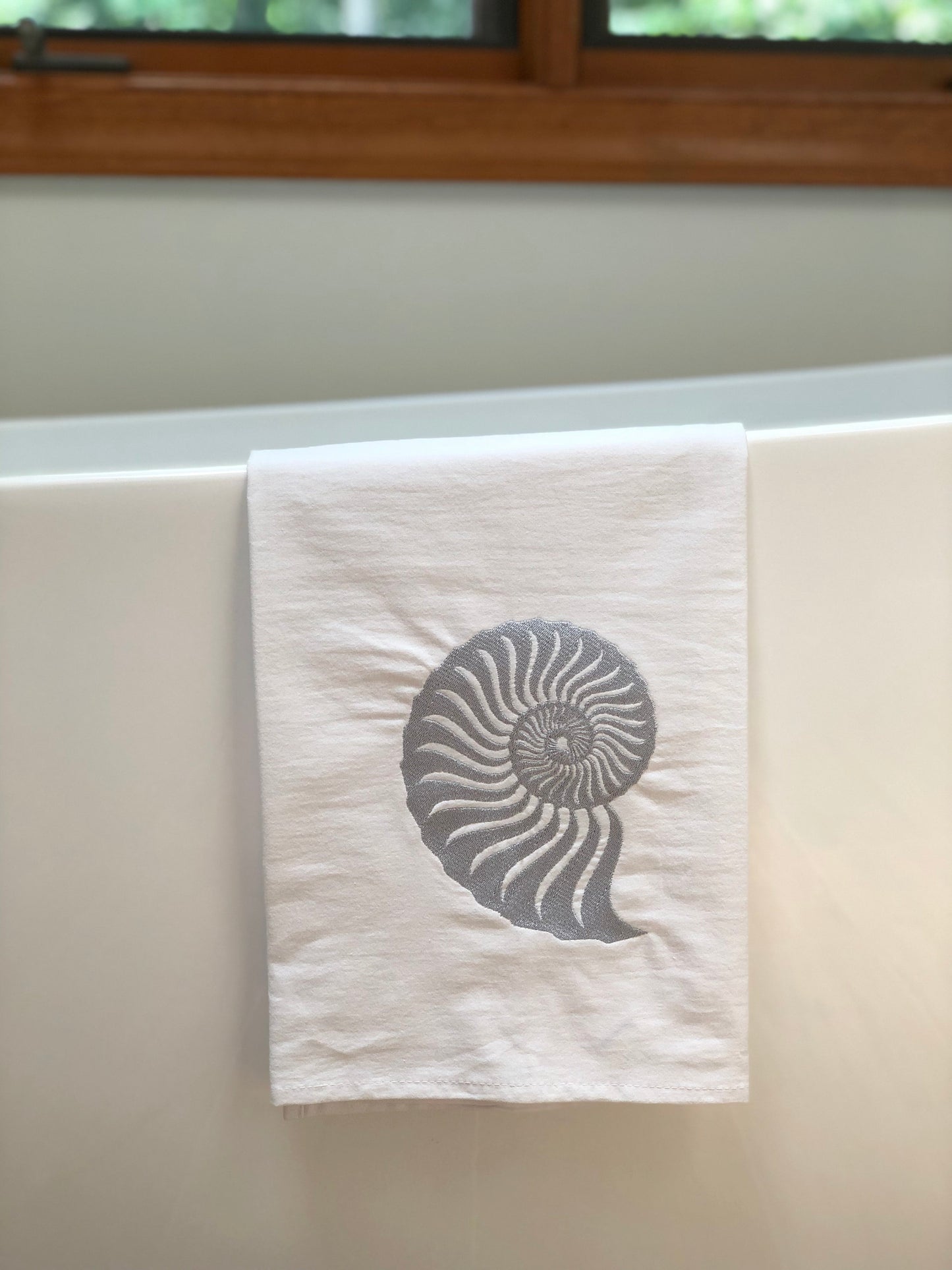 Silver Shell Nautical Beach Ocean Towel