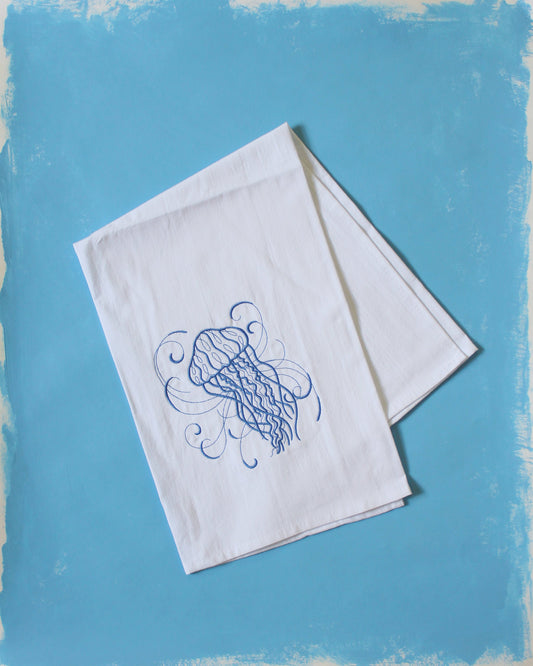 Swirl Jellyfish in Navy Towel