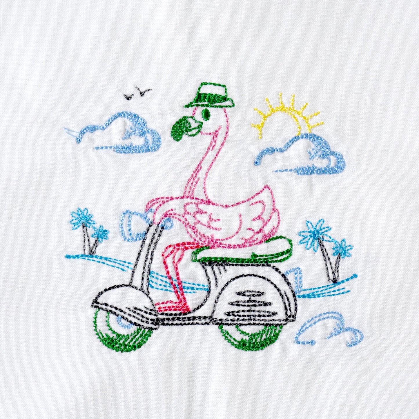 Flamingo on Scooter Towel