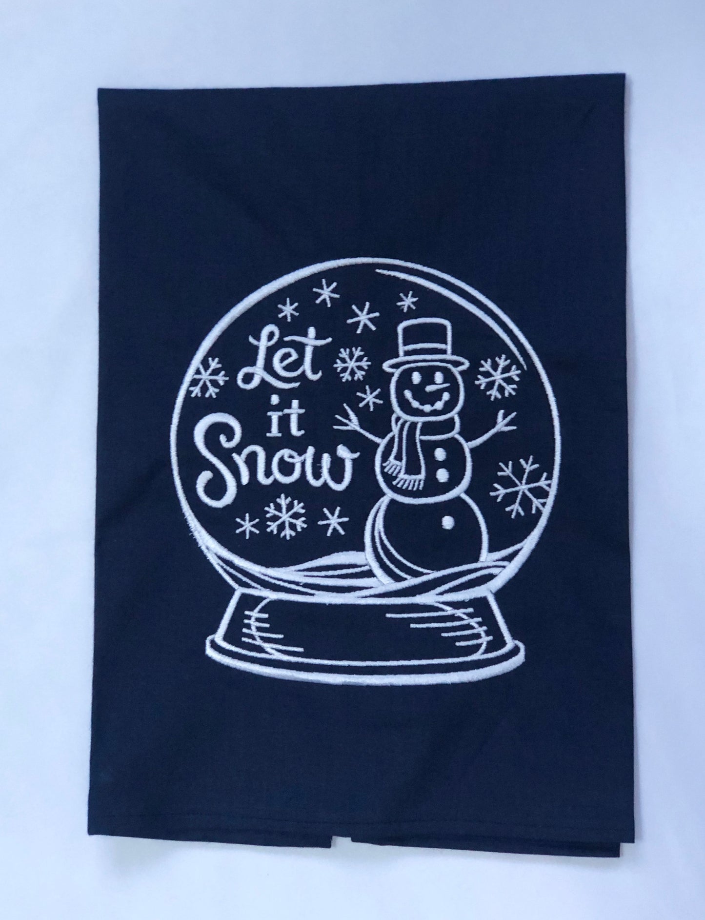 Snowman in Snowglobe Let It Snow Winter Holiday Towel