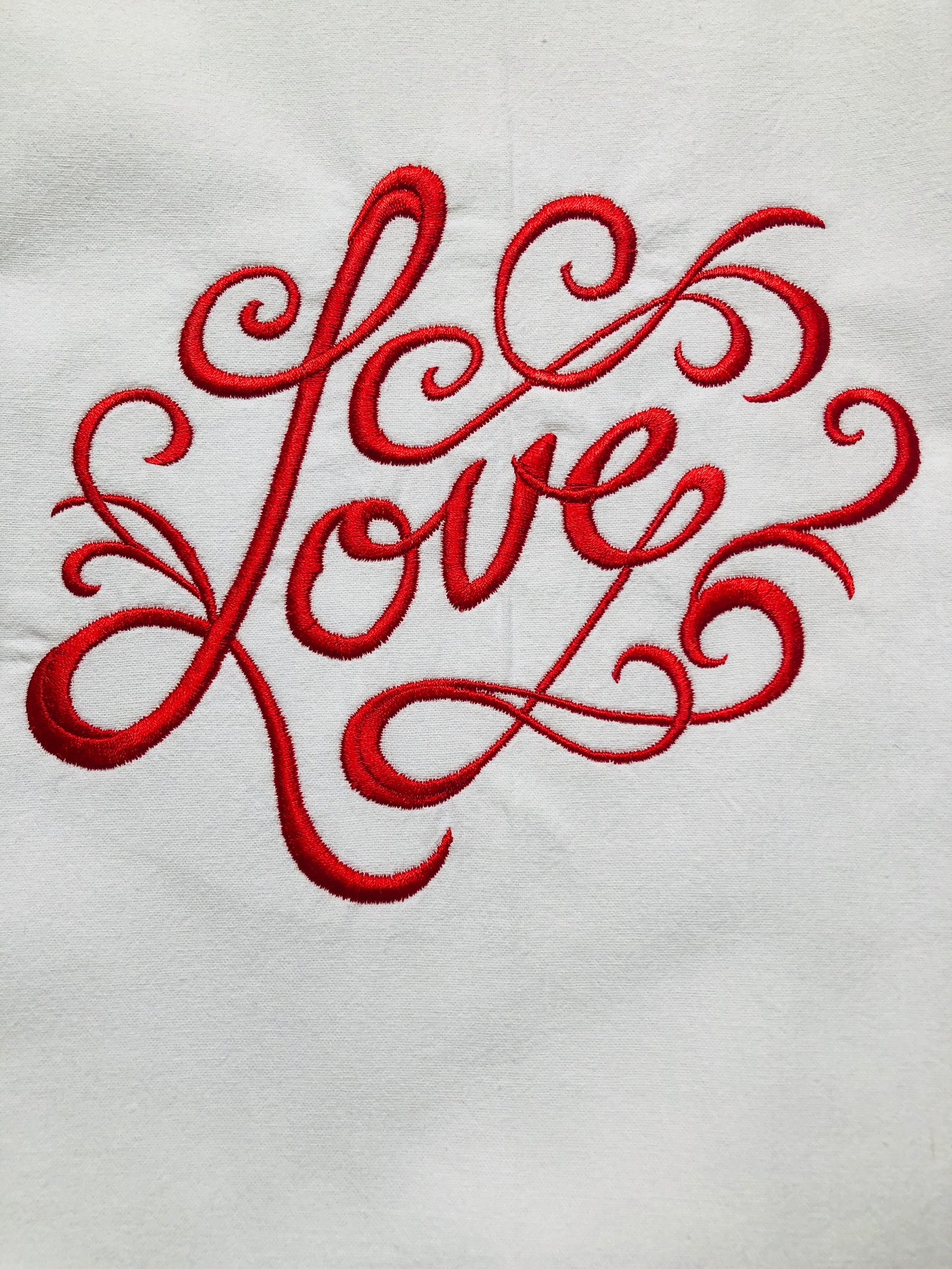 Valentine's Love Message in Red Dish Towel